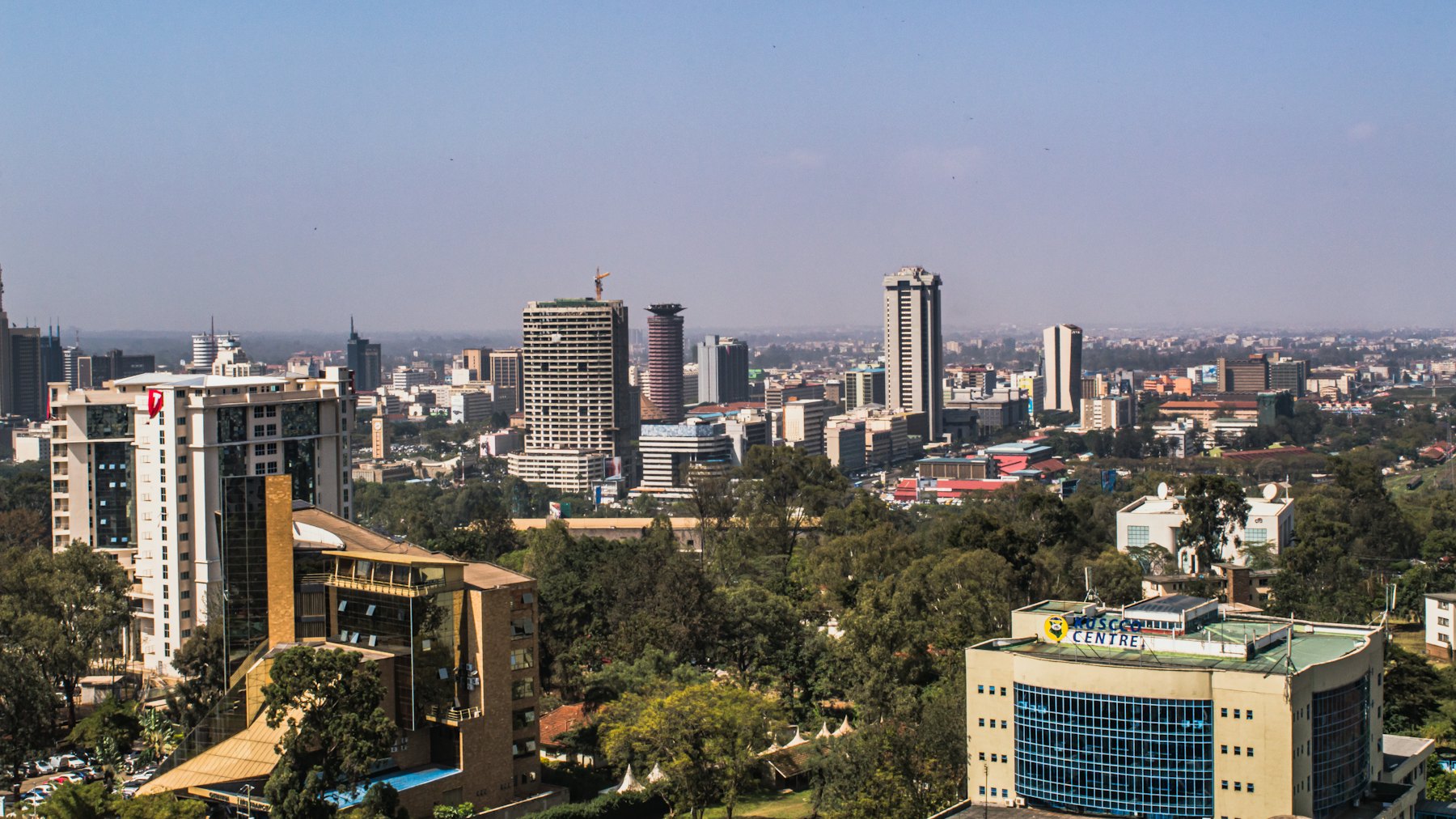 The Nairobi skyline on a clear day